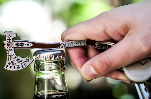 Kratos Leviathan Axe Bottle Opener Keychain