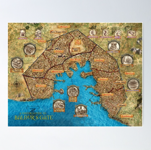 Baldur’s Gate Map Poster